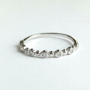 Half Eternity Sterling Silver CZ band ring Size 9